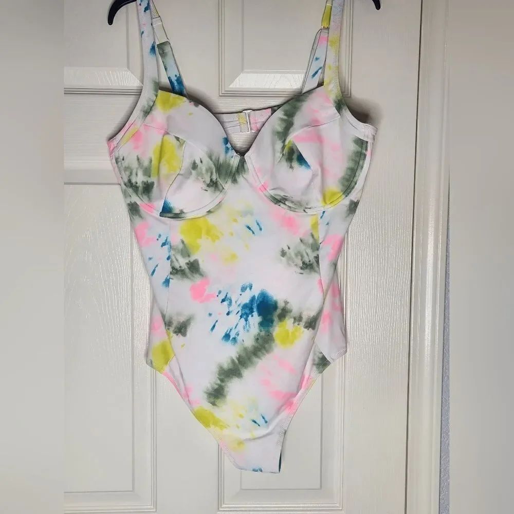 Old Navy 2XL Tie Dye Colorful High Cut Lined Women’s Piece Swimsuit
